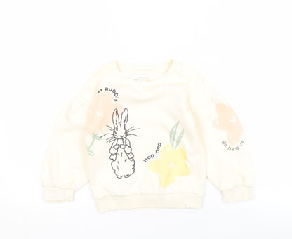 Tu Girls Ivory Peter Rabbit Sweatshirt 3-4 Years