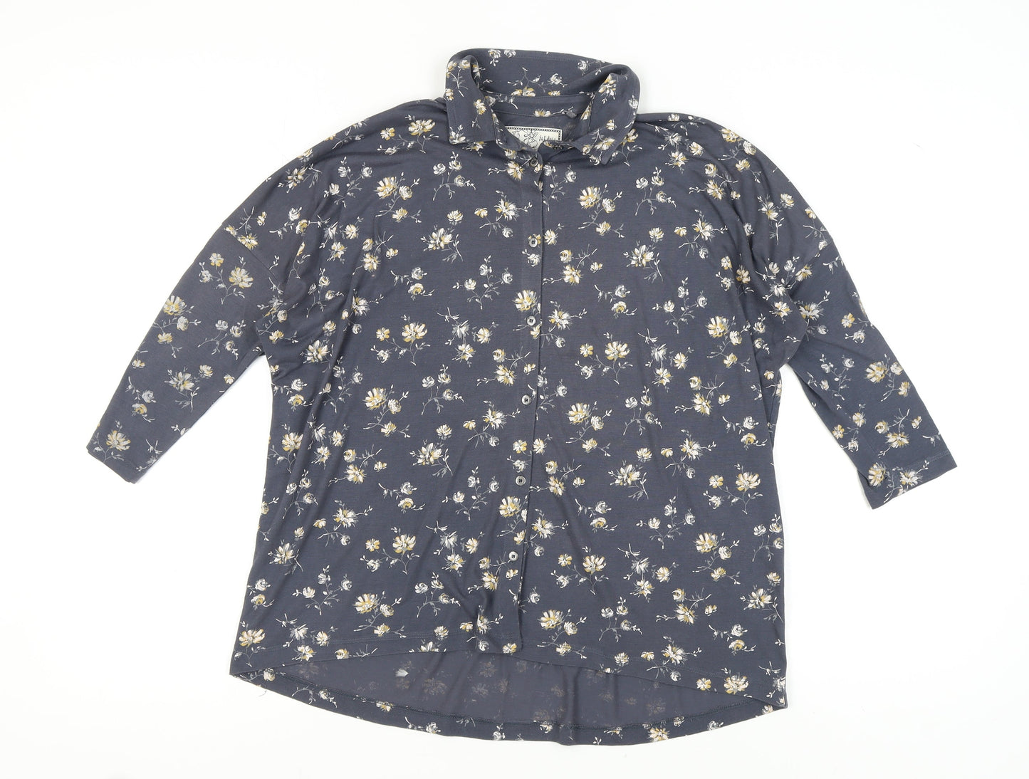 Womens UK Size 10 Fat Face Blue Basic Button-Up