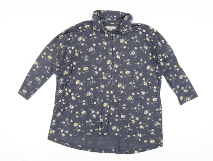 Womens UK Size 10 Fat Face Blue Basic Button-Up