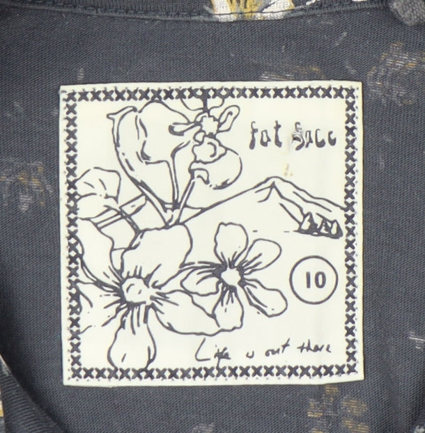 Womens UK Size 10 Fat Face Blue Basic Button-Up