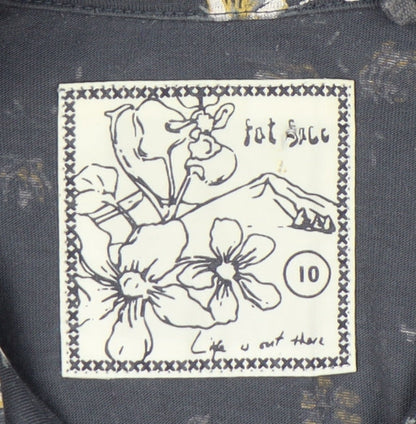 Womens UK Size 10 Fat Face Blue Basic Button-Up