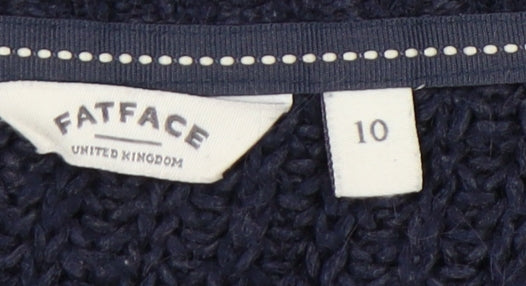 Womens UK Size 10 FatFace Blue Pullover Jumper