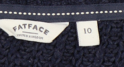 Womens UK Size 10 FatFace Blue Pullover Jumper