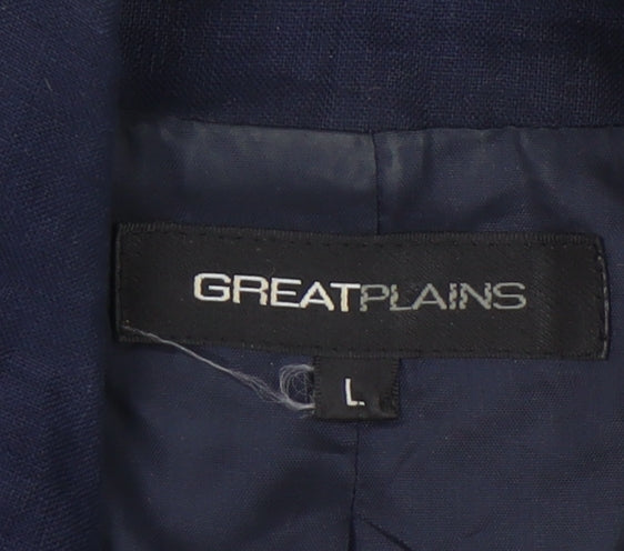 Great Plains Women's Blue Linen Blazer L
