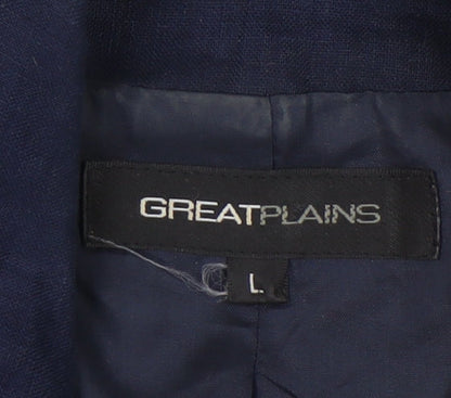 Great Plains Women's Blue Linen Blazer L