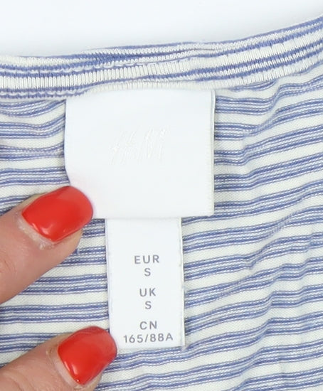 H&M Women's Grey Striped Bodysuit, Size S