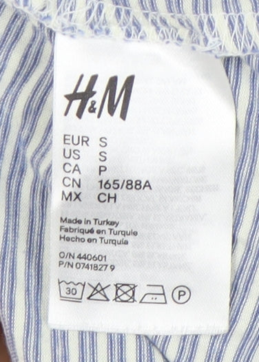 H&M Women's Grey Striped Bodysuit, Size S