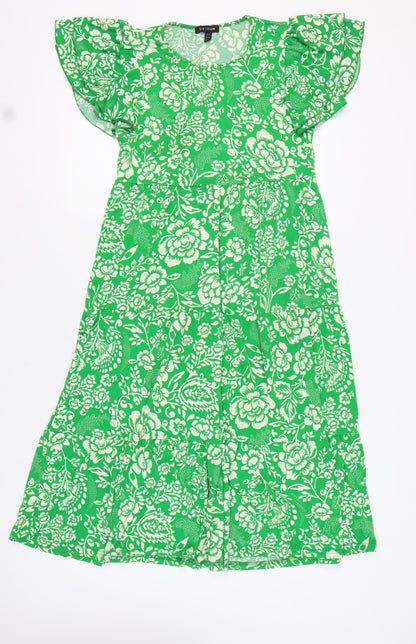 QED London Women's Green Floral Dress Medium