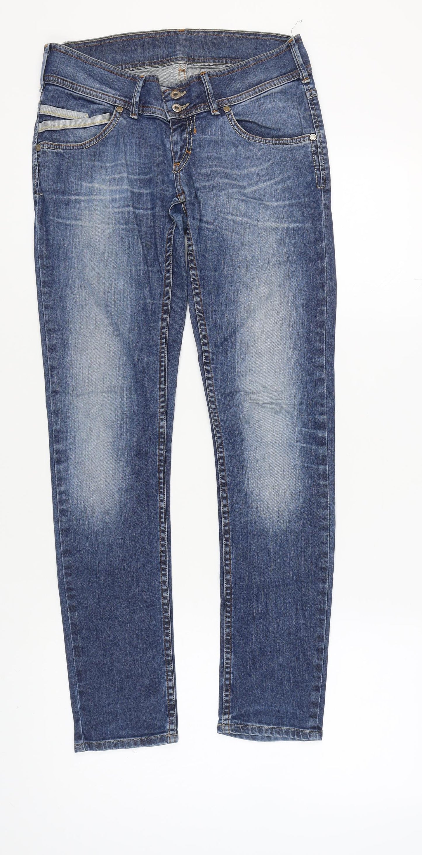 Vertus Women's Blue Straight Jeans, Size 12, Medium Wash