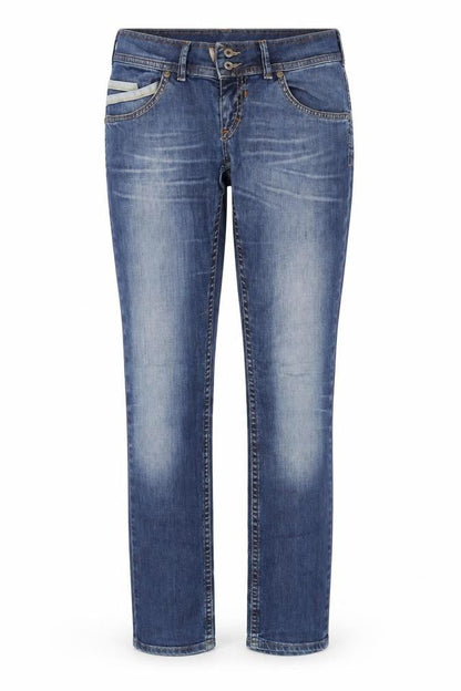 Vertus Women's Blue Straight Jeans, Size 12, Medium Wash
