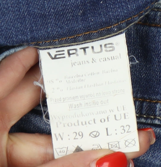 Vertus Women's Blue Straight Jeans, Size 12, Medium Wash