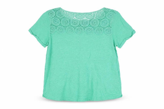 Lands' End Women's Green Linen Tee, Petites L