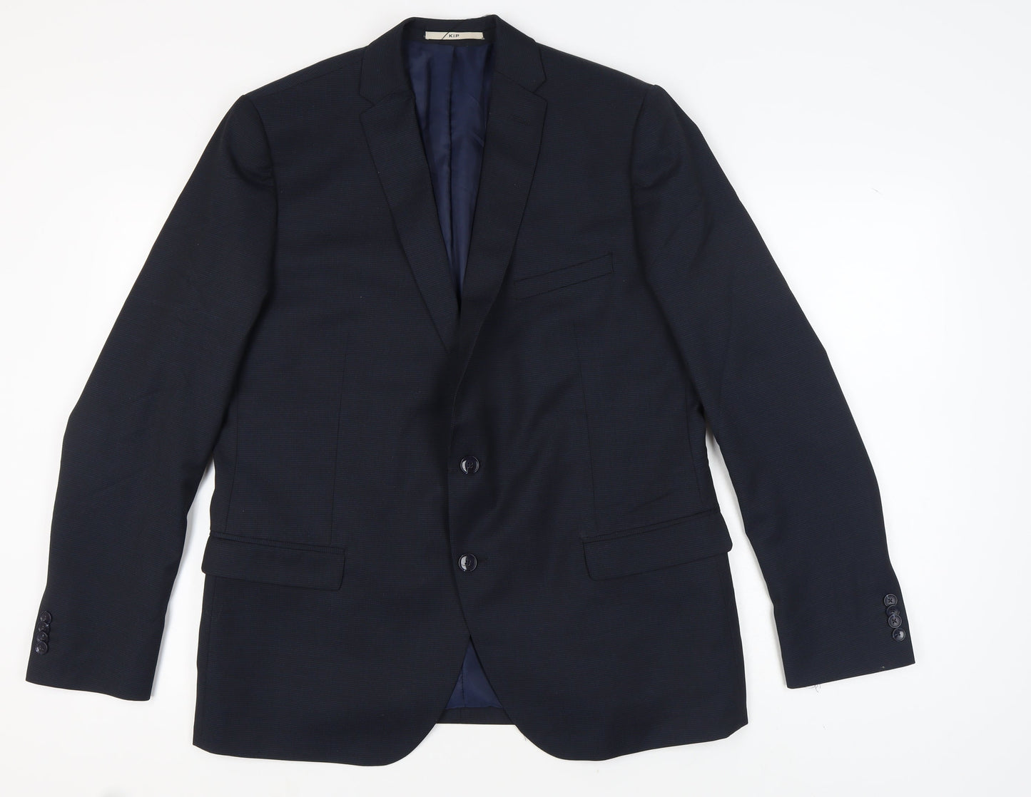 KIP Men’s Blue Single-Breasted Suit Jacket Size UK 50