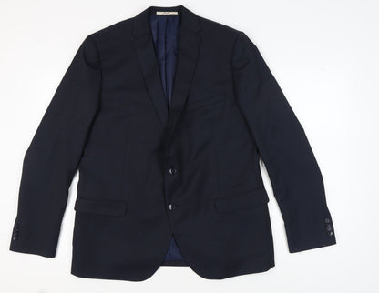 KIP Men’s Blue Single-Breasted Suit Jacket Size UK 50