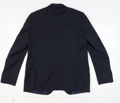 KIP Men’s Blue Single-Breasted Suit Jacket Size UK 50