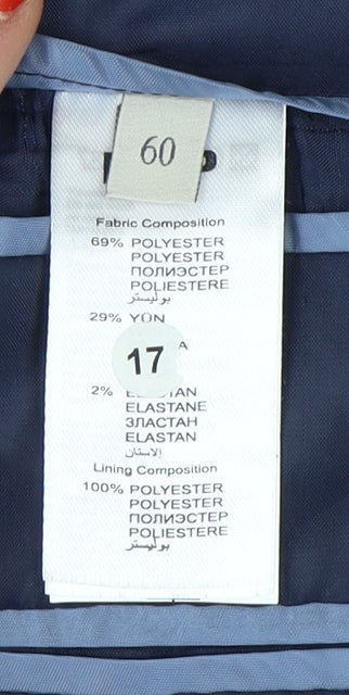 KIP Men’s Blue Single-Breasted Suit Jacket Size UK 50