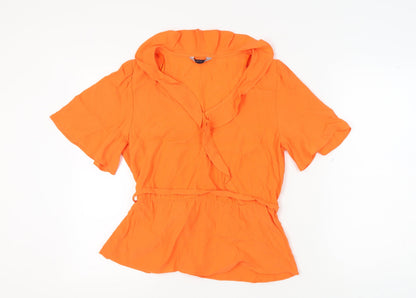 Womens UK Size 14 Marks and Spencer Orange Basic Blouse