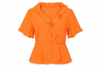Womens UK Size 14 Marks and Spencer Orange Basic Blouse