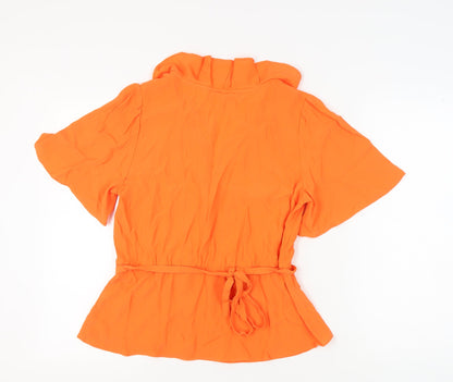 Womens UK Size 14 Marks and Spencer Orange Basic Blouse