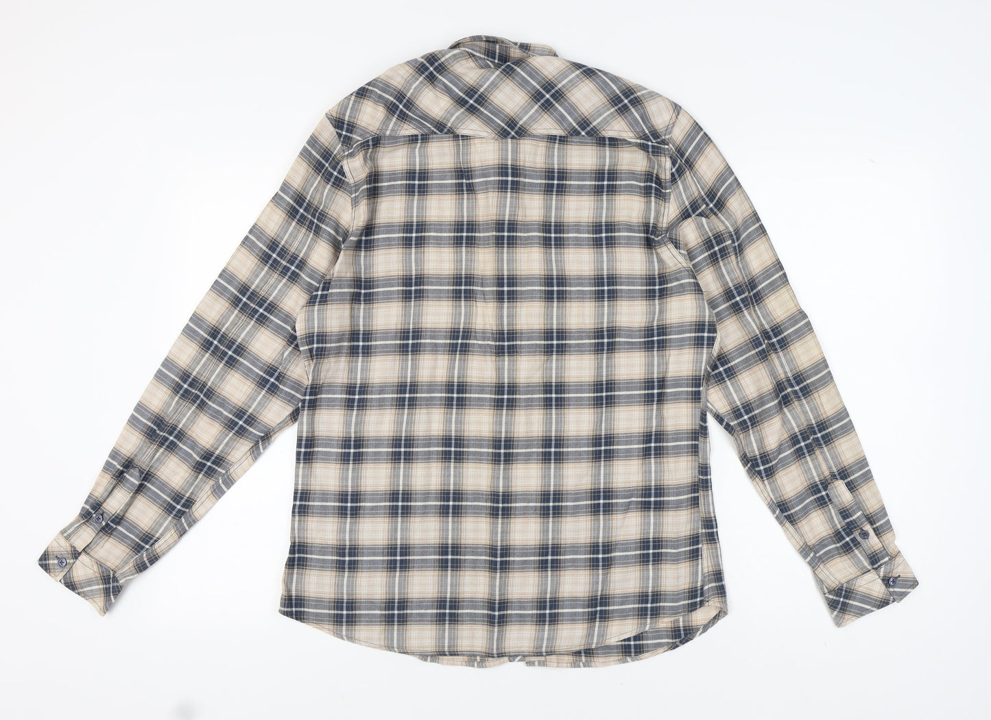 River Island Men's Blue Plaid Flannel Shirt M