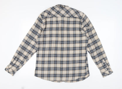 River Island Men's Blue Plaid Flannel Shirt M