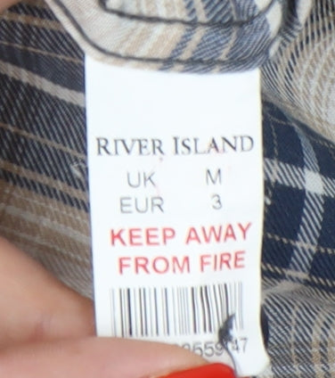 River Island Men's Blue Plaid Flannel Shirt M