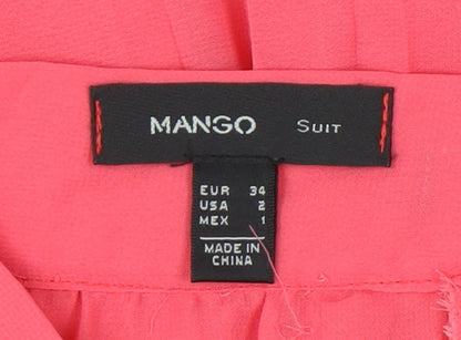 Mango Women’s Pink Midi Pleated Skirt Size 6