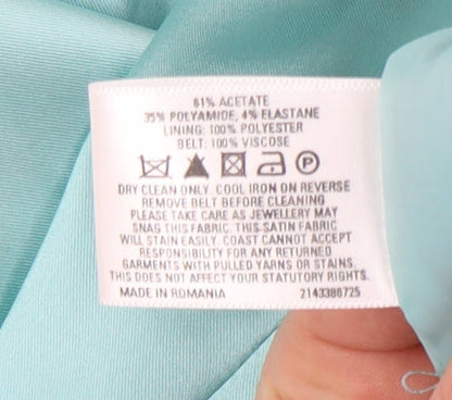 Coast Women's Blue Sheath Dress Size 12 V-Neck Cocktail