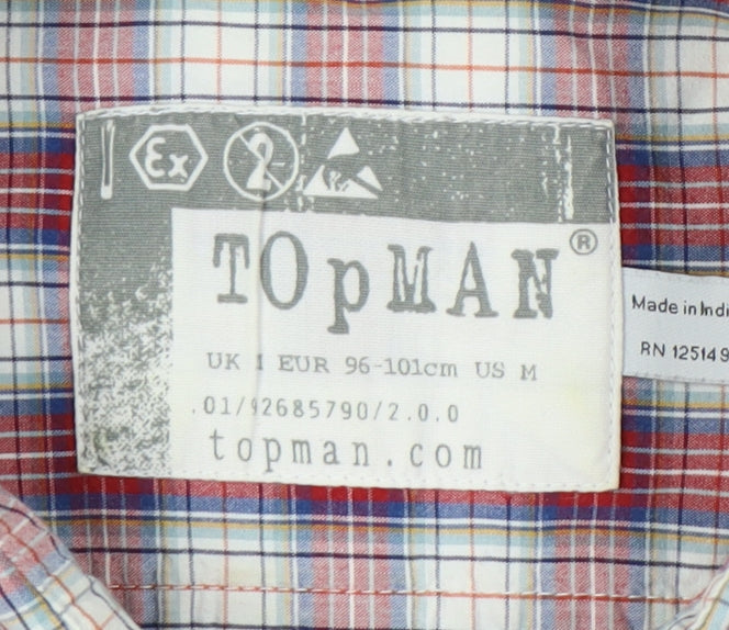 Topman Men's Multicoloured Check Button-Up Shirt M