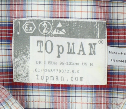 Topman Men's Multicoloured Check Button-Up Shirt M