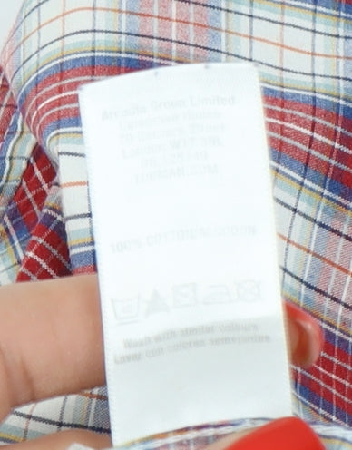 Topman Men's Multicoloured Check Button-Up Shirt M