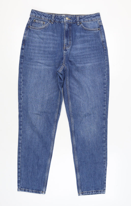 Topshop Blue Women's Mom Jeans, Size 30, Relaxed Fit