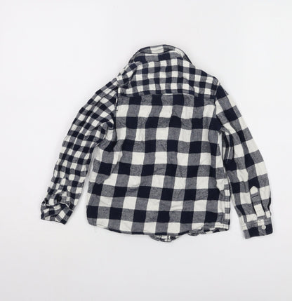 Marks and Spencer Boys Black & White Check Shirt 5-6 Years
