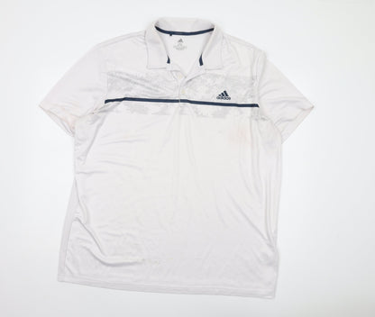 Adidas Men's White 2XL Polo Shirt Short Sleeve