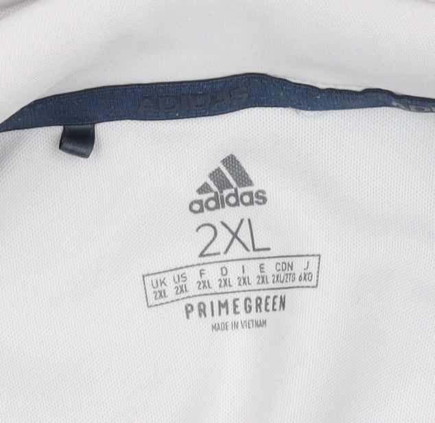 Adidas Men's White 2XL Polo Shirt Short Sleeve