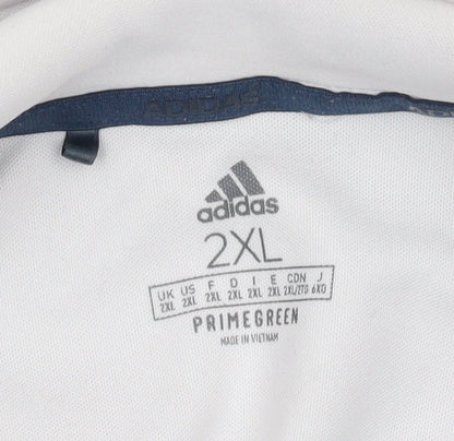 Adidas Men's White 2XL Polo Shirt Short Sleeve
