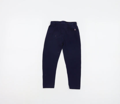 DKNY Girls Blue Ankle Leggings 4 Years Cotton Elastane