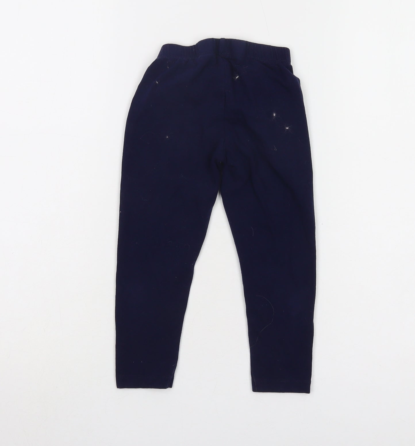 DKNY Girls Blue Ankle Leggings 4 Years Cotton Elastane