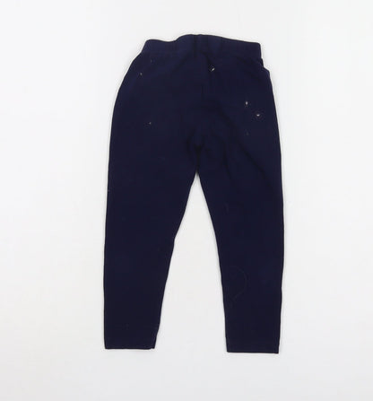DKNY Girls Blue Ankle Leggings 4 Years Cotton Elastane