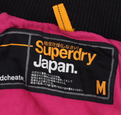 Womens UK Size M Superdry Black Windbreaker Coat