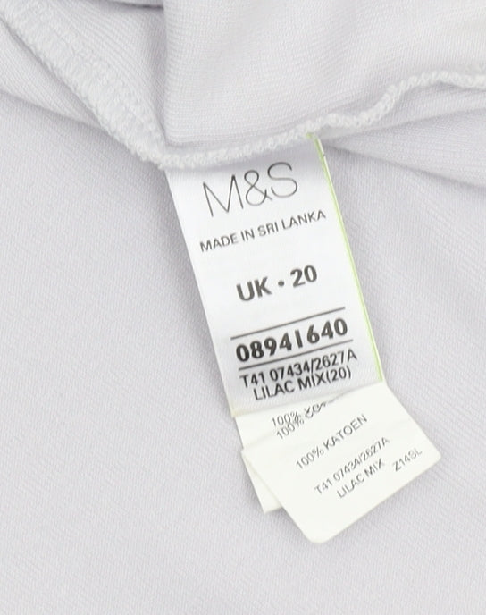 Womens UK Size 20 Marks and Spencer White Basic T-Shirt
