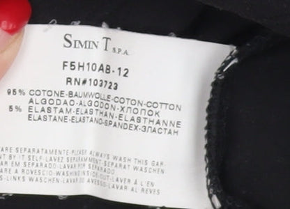 Armani Jeans Women's Black T-Shirt, Size 10, Short Sleeve