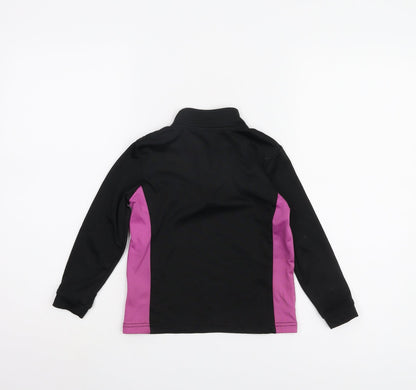 Crane Girls Black Pullover Activewear Long Sleeve Top, Size 5-6