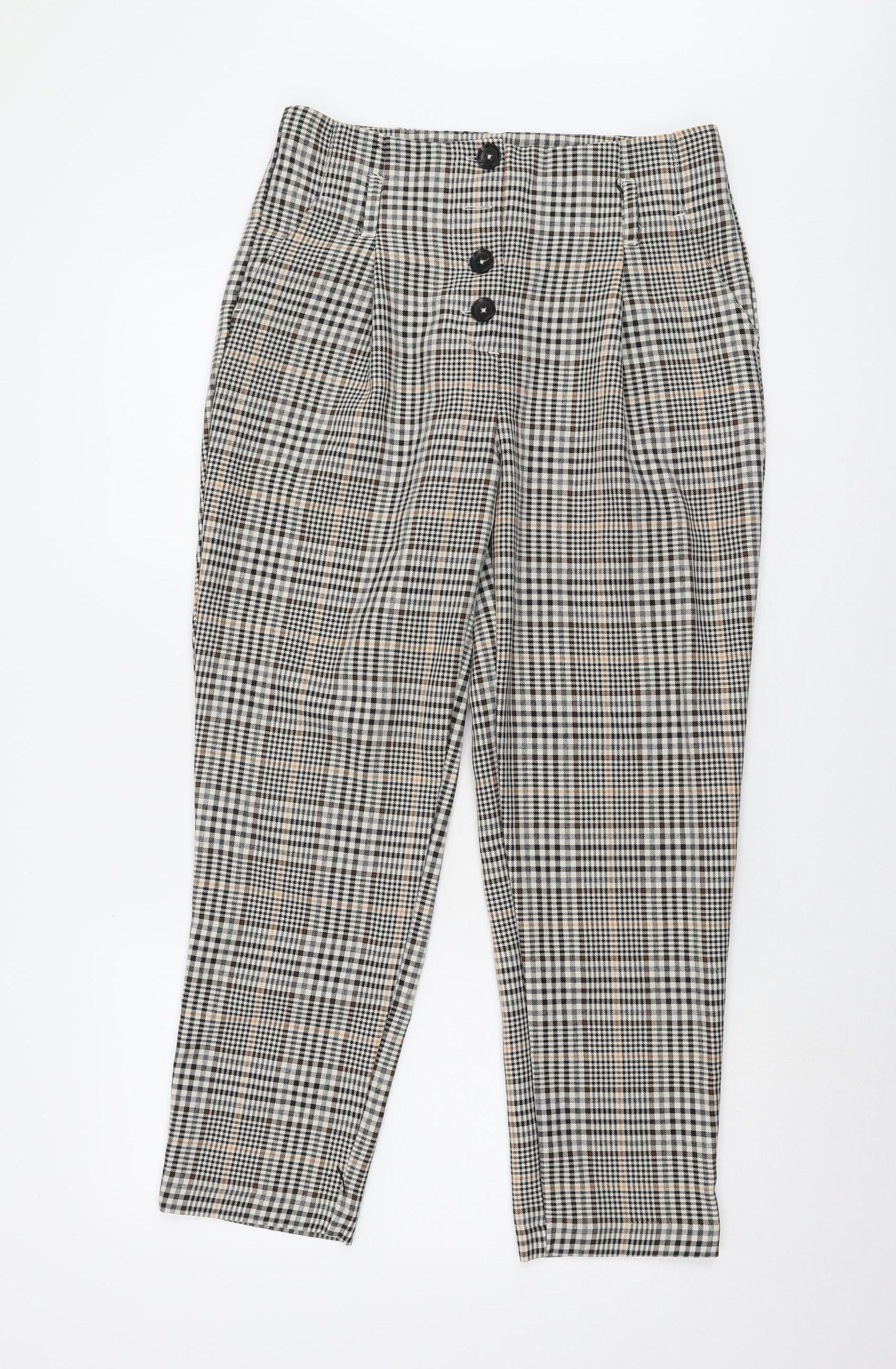 New Look Women's Check Trousers, UK 12, Multicoloured