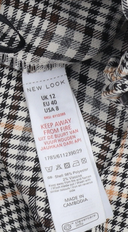 New Look Women's Check Trousers, UK 12, Multicoloured