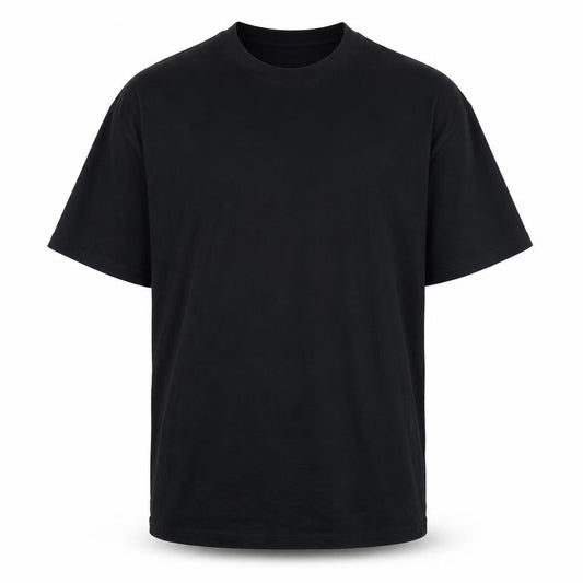 Front view of boohooMAN Men's Black Graphic Print T-Shirt, M