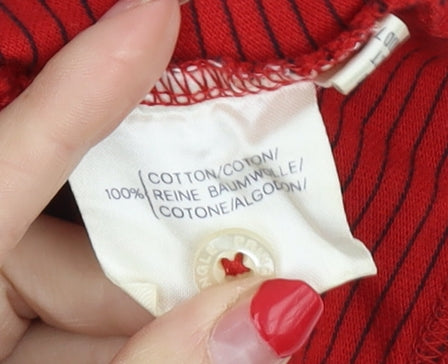 Pringle Faldo Men's Red Striped Polo XL Cotton Short Sleeve