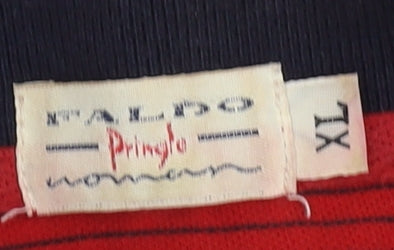 Pringle Faldo Men's Red Striped Polo XL Cotton Short Sleeve