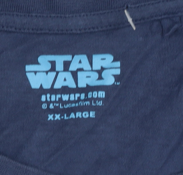 Star Wars Men's Graphic Blue T-Shirt 2XL Short Sleeve