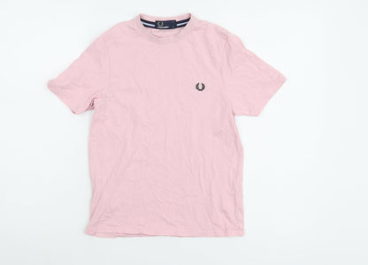Fred Perry Boys Pink T-Shirt, Short Sleeve, Size S, Casual